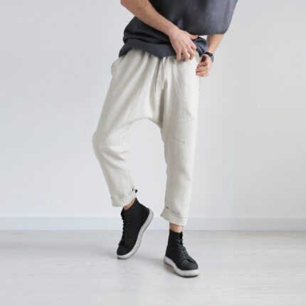 Linen Shorts Natural Texture Linen for Men Baggy Contour Beach