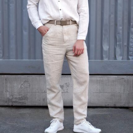 Linen Shorts Saffron Hue Linen for Men Structured Profile City